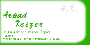 arpad keizer business card